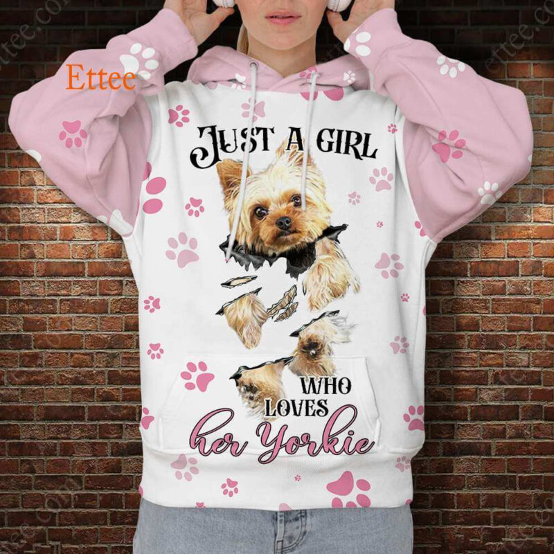 Yorkshire Terrier 3D Unisex Hoodie, Yorkie Dog Mom Gift
