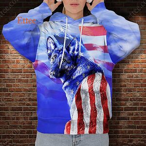 German Shepherd Dog US 3D Unisex Hoodie - Ettee - 3D