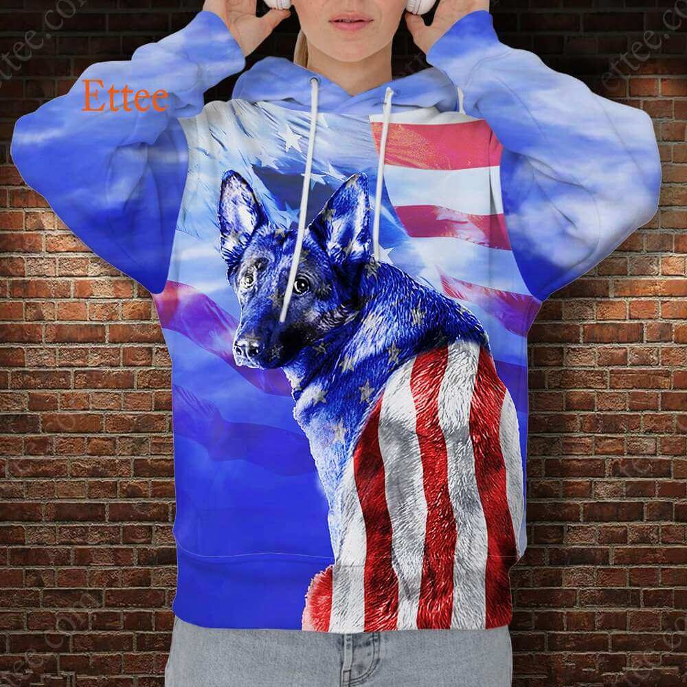 German Shepherd Dog US 3D Unisex Hoodie - Ettee - 3D