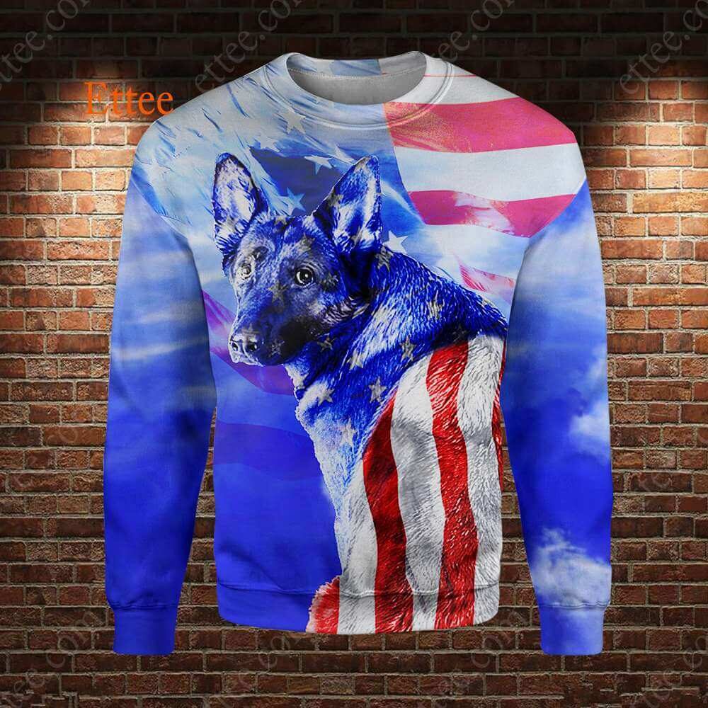 German Shepherd Dog US 3D Unisex Hoodie - Ettee - 3D