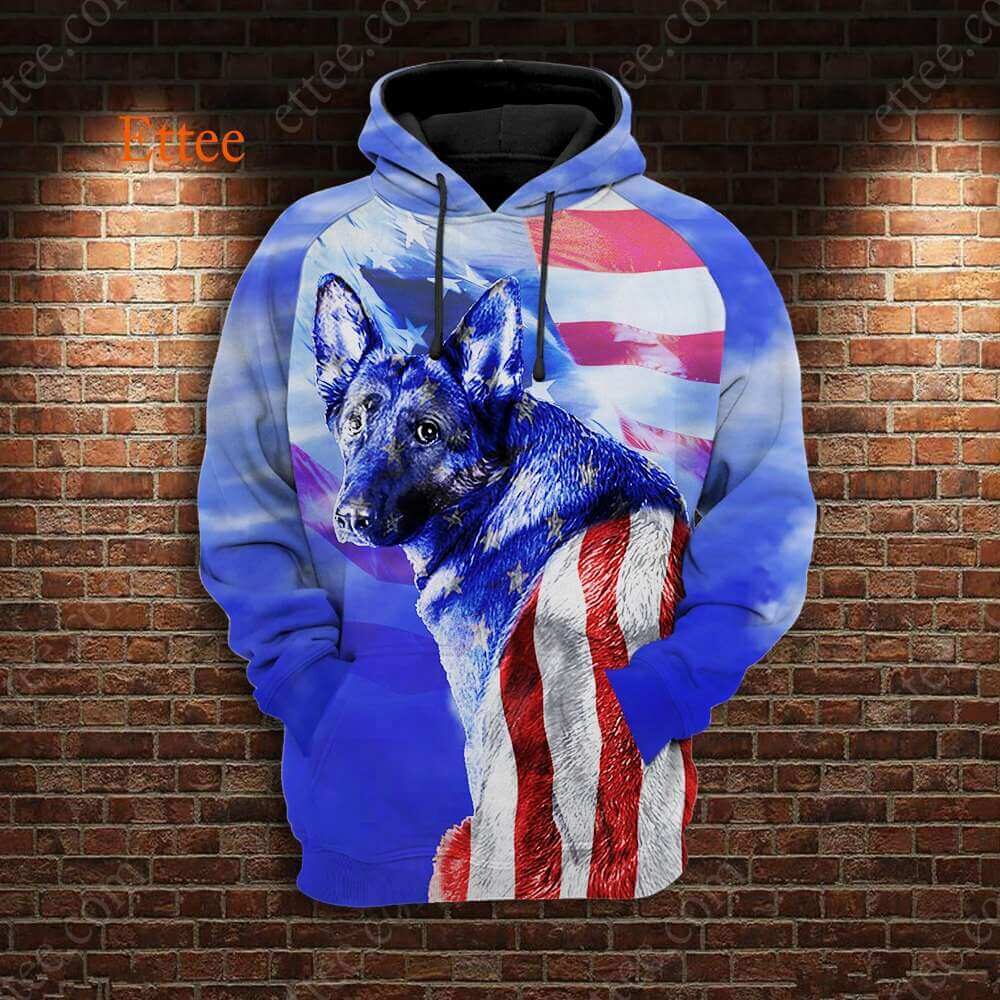 German Shepherd Dog US 3D Unisex Hoodie - Ettee - 3D