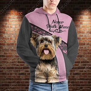 Yorkshire Terrier Best Friend 3D Unisex Hoodie, Never Walk Alone - Ettee - 3D