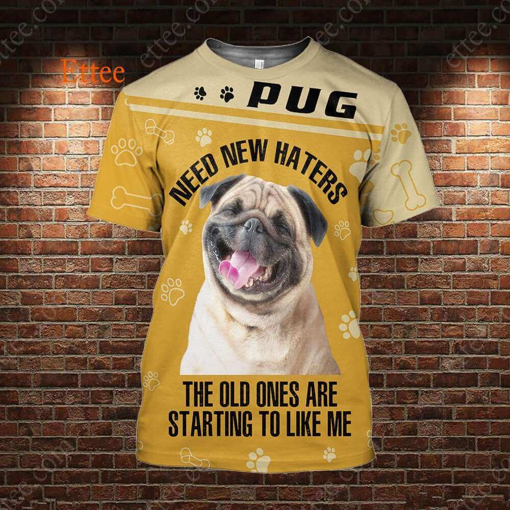 Pug 3D Unisex Hoodie, Need New Haters - Ettee - 3D