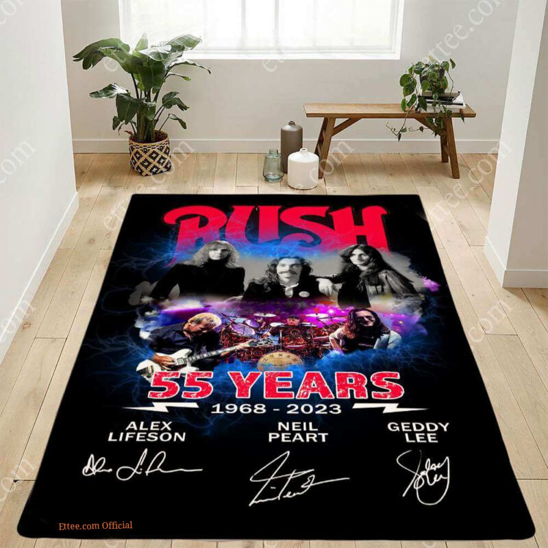 Rush Band 55 Years Rug, Geddy Lee Music Gift, Carpet Decor