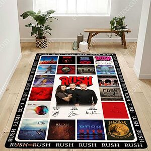Rush Band Album Rug, Geddy Lee Music Gift - Ettee - Album Rug