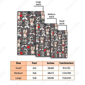 Yorkshire Terrier Dog Rug, Unique Mat Carpet Decor Gift - Ettee - carpet