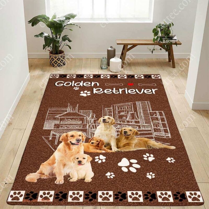 Golden Retriever Rug, Dog Mat Carpet Decor
