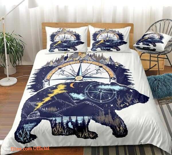 Bear Go Camping Cotton Bed Sheets Spread Comforter Duvet Cover Bedding Sets