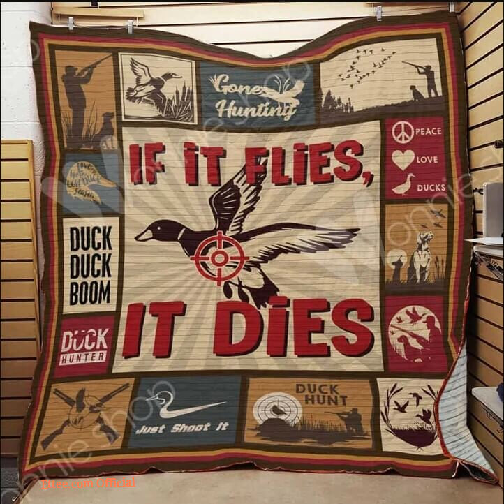 Hunting Duck Just Shoot It Quilt Blanket Great Customized Gifts For Birthday Christmas Thanksgiving Perfect Gifts For Hunting Lover