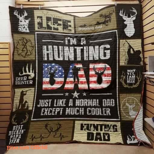 Hunting Dad Quilt Blanket - Customized Gifts for Birthday, Christmas, Thanksgiving & Father's Day. Perfect for Hunting Lovers!