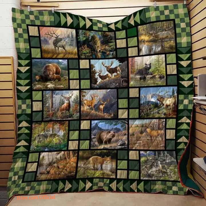 Hunting Wild Animal Quilt Blanket Great Customized Gifts For Birthday Christmas Thanksgiving Perfect Gifts For Hunting Lover