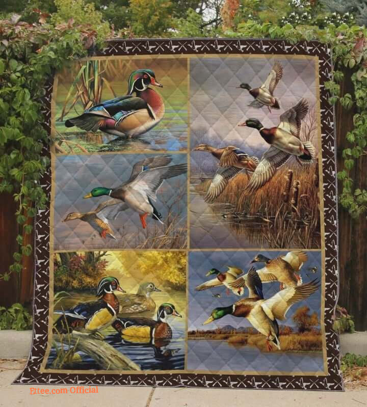 Mallard Duck Hunting Quilt Blanket Great Customized Blanket Gifts For Birthday Christmas Thanksgiving
