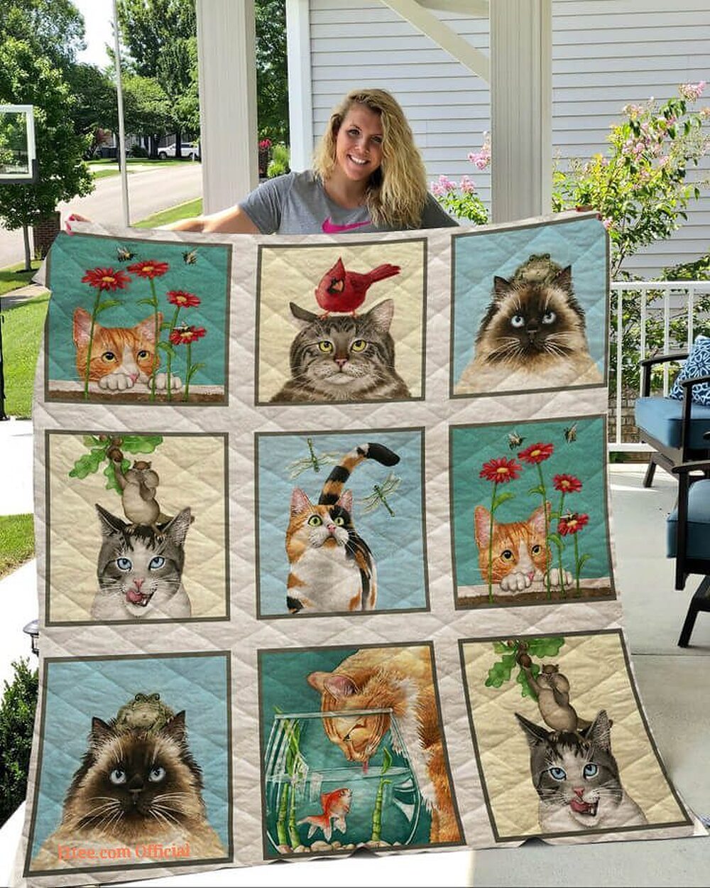 Cute Cats Moment Quilt Blanket Great Customized Blanket Gifts For Birthday Christmas Thanksgiving - Twin - Ettee