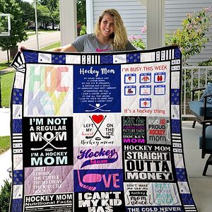 Ice Hockey Mom Straight Outta Money Quilt Blanket - Super King - Ettee