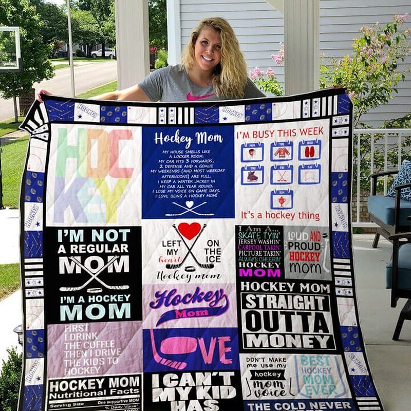 Ice Hockey Mom Straight Outta Money Quilt Blanket - Super King - Ettee