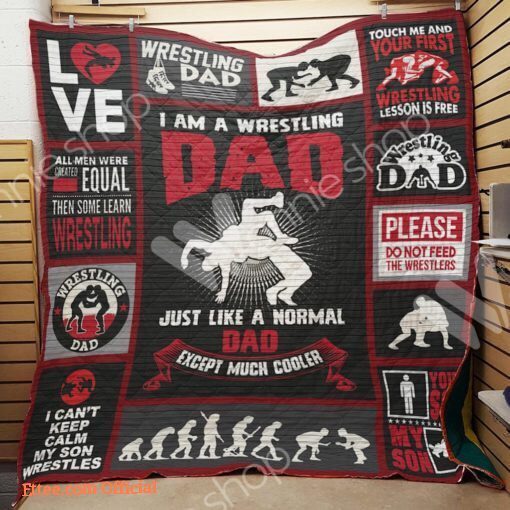 Wrestling Dad Do No Feed The Wrestlers Quilt Blanket Great