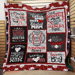 I'm A Baseball Mom We Don't Do That Keep Calm Thing Quilt Blanket Great - Super King - Ettee