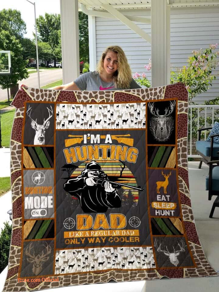 Hunting Dad Eat Sleep Hunt Quilt Blanket Great Customized Gifts For Birthday Christmas Thanksgiving Father's Day Perfect Gifts For Hunting Lover