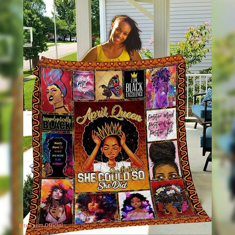 April Queen She Believe She Could Quilt Blanket - Ettee - April Queen
