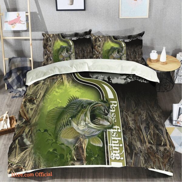 Bass Fishing Bedding Set For Fishing Lover Gifts For Birthday Christmas Thanksgiving