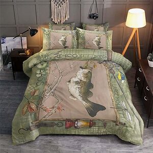 Bass Fishing Large Mouth Small Mouth Bedding Set - Ettee - bass fishing