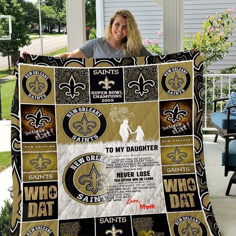 New Orleans Saints.To My Daughter.Love Mom Quilt Blanket - Twin - Ettee