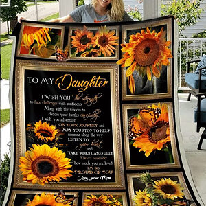 To My Daughter Sunflower Quit Blanket - Super King - Ettee