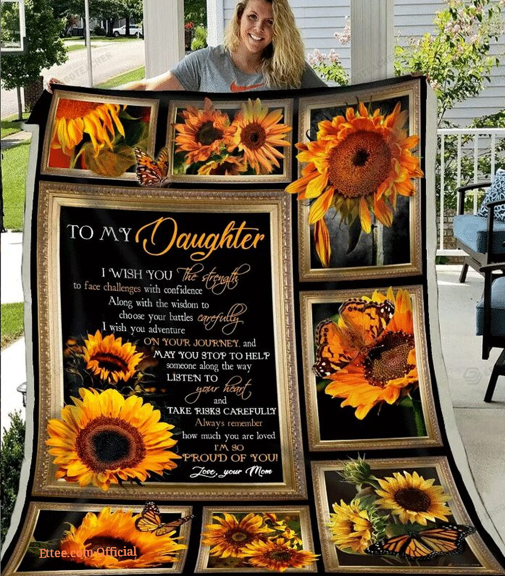 To My Daughter Sunflower Quit Blanket - Super King - Ettee
