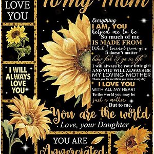 Sunflower Yellow To My Mom Quilt Blanket. Best Mom Ever Gifts - Twin - Ettee