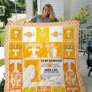 Tennessee Volunteers .To My Daughter.Love Mom Quilt Blanket - Twin - Ettee