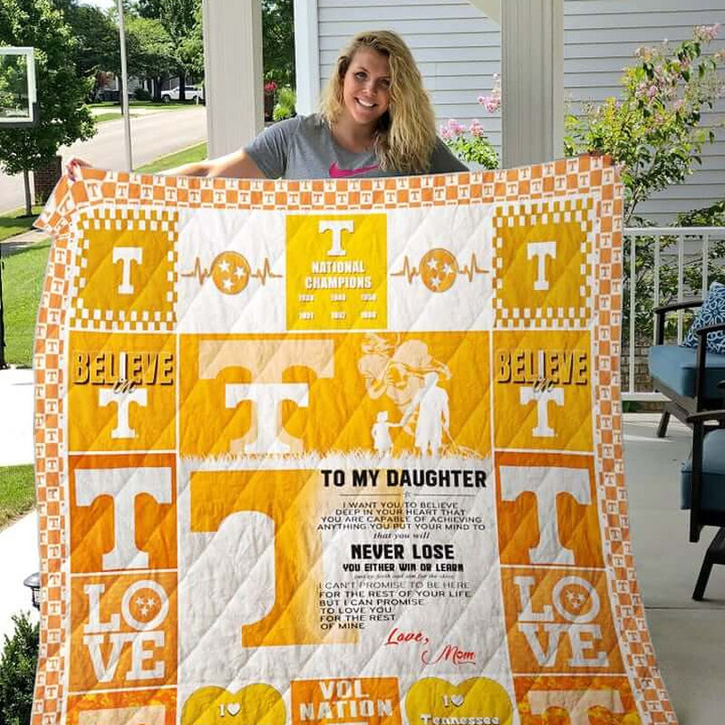 Tennessee Volunteers .To My Daughter.Love Mom Quilt Blanket - Twin - Ettee
