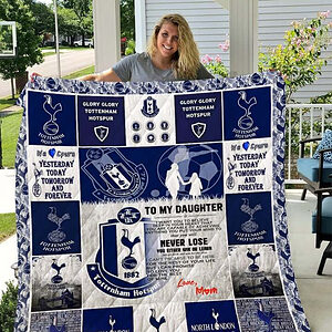 Tottenham Hotspur F.C Mom To Daughter Quilt Blanket - Twin - Ettee