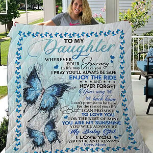 To My Daughter I Love You Quilt Blanket - Super King - Ettee