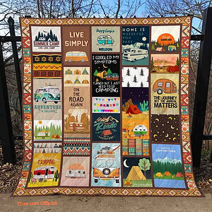 Camping Adventure Is Calling And I Must Go Quilt Blanket Great Customized Blanket Gifts For Birthday Christmas Thanksgiving - Twin - Ettee