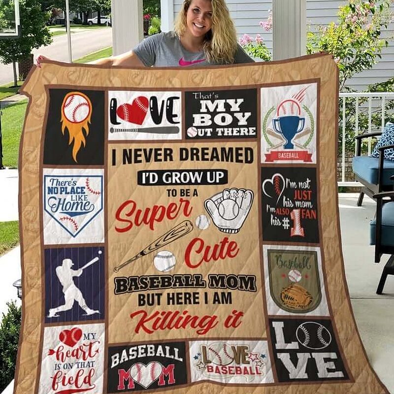 Baseball Mom I Am Killing It Quilt Blanket Great Customized Gifts For Birthday Christmas Thanksgiving Mother's Day Perfect Gifts For Baaseball Lover - Ettee