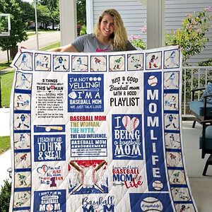 Baseball Mom To My Mom From Son From Daughter Quilt Blanket Great Customized Blanket Gifts For Birthday Christmas Thanksgiving Mother’s Day - Twin - Ettee