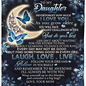 Mother And Daughter Blanket, Blanket For Daughter, Just Do Your Beat, Laugh, Love, Live,Sherpa Fleece Blanket - Super King - Ettee