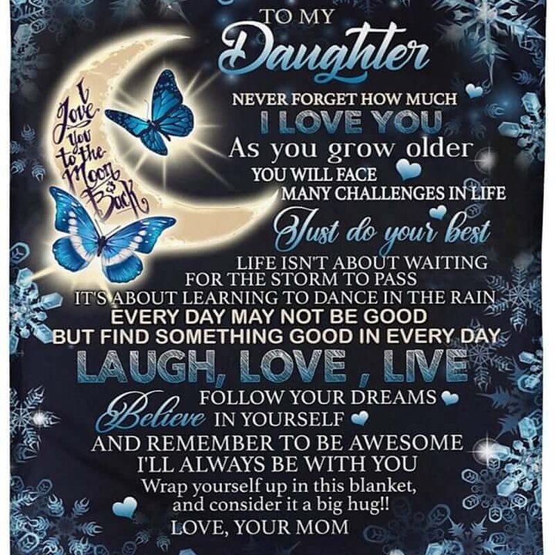 Mother And Daughter Blanket, Blanket For Daughter, Just Do Your Beat, Laugh, Love, Live,Sherpa Fleece Blanket - Super King - Ettee