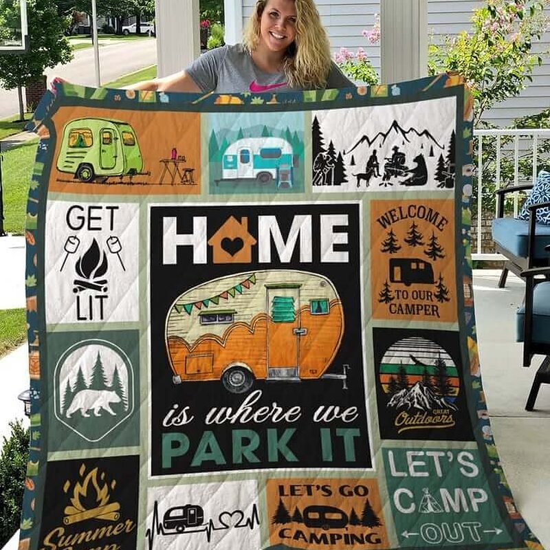 Camping Home Is Where We Park It Quilt Blanket Great Customized Blanket Gifts For Birthday Christmas Thanksgiving - Ettee - Birthday
