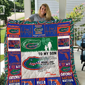 Florida Gators.To My Son.Love Mom Quilt Blanket - Twin - Ettee