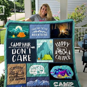 Camping Take Me To The Mountains Quilt Blanket Great Customized Blanket Gifts For Birthday Christmas Thanksgiving - Twin - Ettee