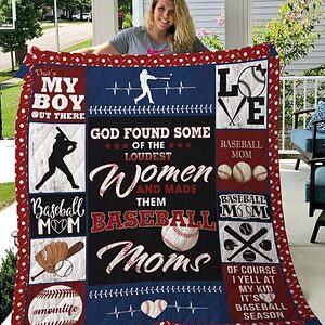 God Found Some Of The Loudest Women And Made Them Baseball Moms Quilt Blanket - Ettee - baseball moms