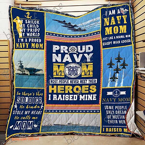 I'm A Navy Mom Just Like A Normal Mom Except Much Cooler Quilt Blanket Great Customized Blanket Gifts For Birthday Christmas Thanksgiving - Super King - Ettee