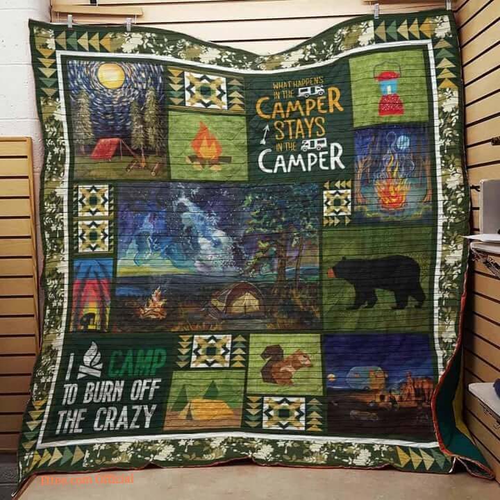 Camping What Happens In The Camper Stays In The Camper Quilt Blanket Great Customized Blanket Gifts For Birthday Christmas Thanksgiving