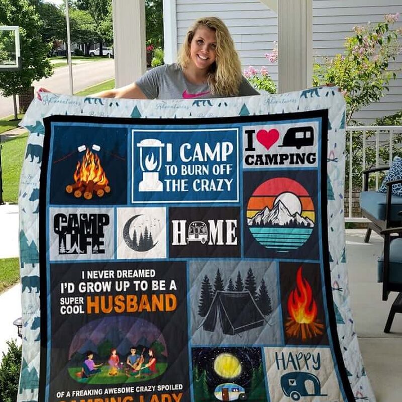 I Love Camping Quilt Blanket Great Customized Blanket Gifts For Birthday Christmas Thanksgiving - Ettee - birthday gifts