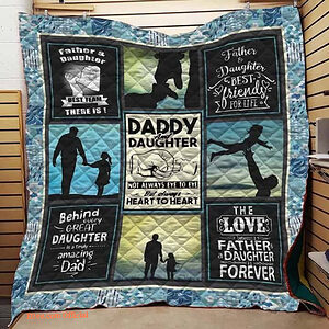 Dad And Daughter Behind Every Great Amazing Dad Quilt Blanket - Super King - Ettee