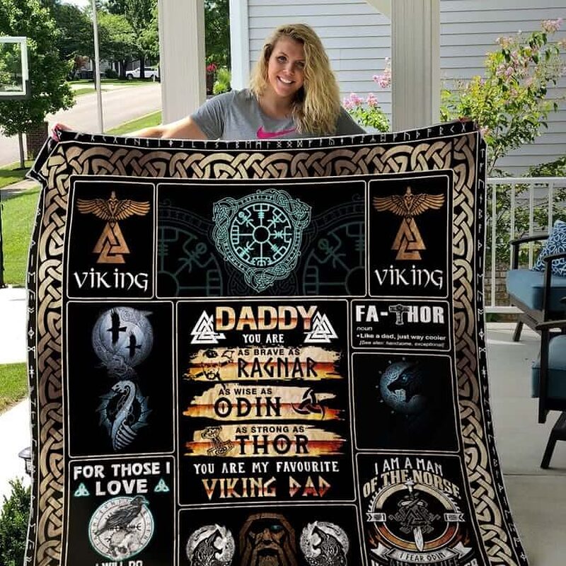 Viking Dad For Those I Love I Will Do Great And Terrible Things Quilt Blanket Great Customized Blanket Gifts For Birthday Christmas Thanksgiving - Ettee - Birthday