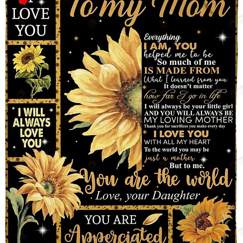 Sunflower To My Mom Quilt Blanket - Ettee - Birthday