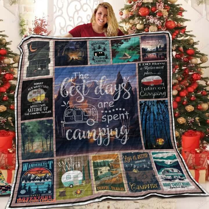 The Best Days Are Spent Camping Quilt Blanket Great Customized Blanket Gifts For Birthday Christmas Thanksgiving