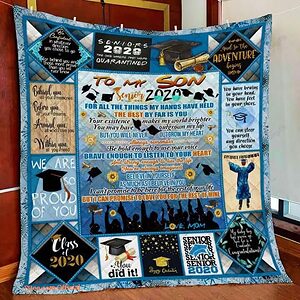 Graduation To My Son Quilt Blanket From Mom I Can Promise To Love You For The Rest Of Mine Great Customized Blanket - Super King - Ettee
